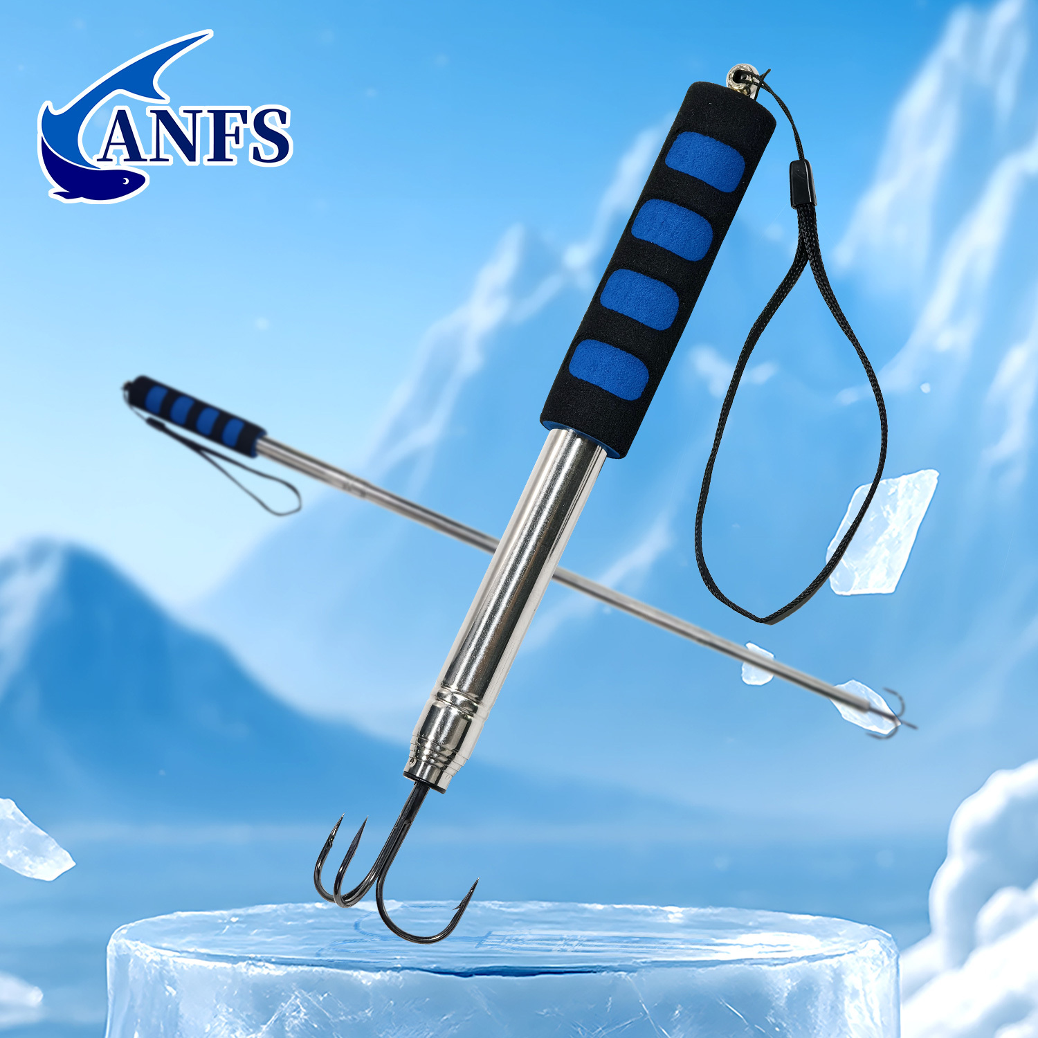 Saltwater Fishing Hook - ANFS 1 szt. Teleskopowy podbierak wędkarski