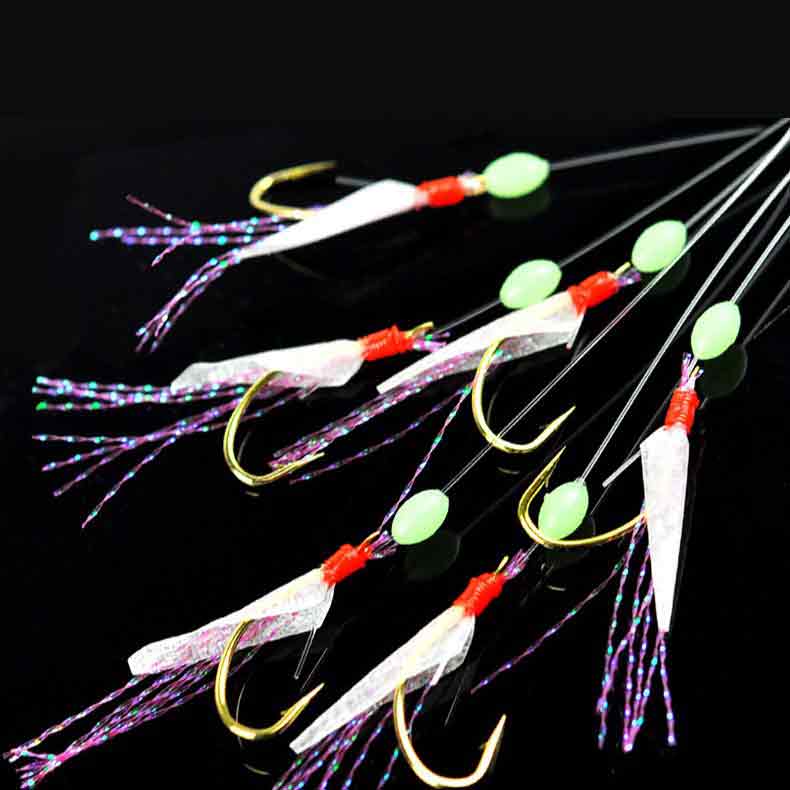 Saltwater Fishing Hook - Zestawy Sabiki z 6 haczykami, przynęty